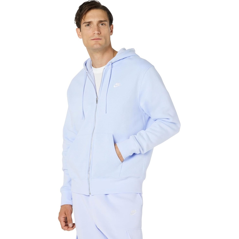 image:imageNike Mens Club Fullzip Fleece HoodieHydrogen BlueHydrogen BlueWhite