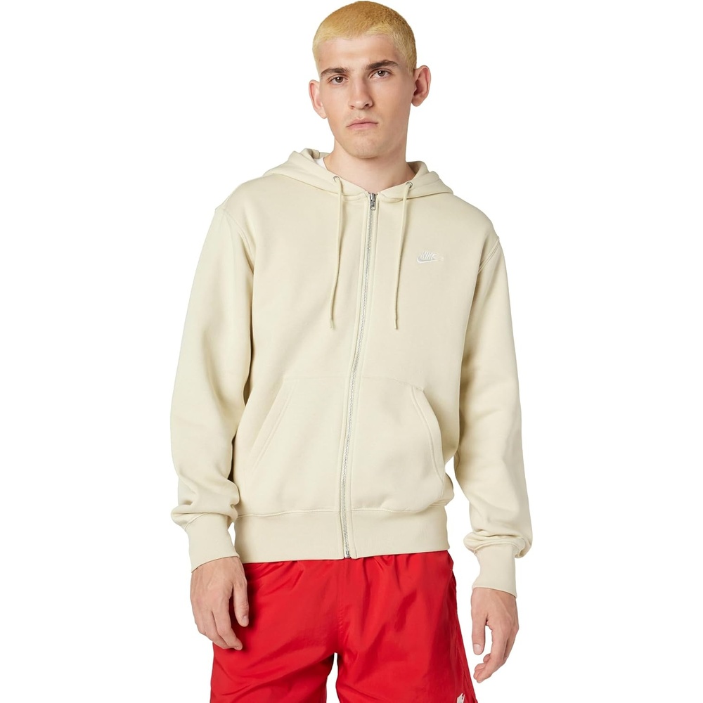 image:imageNike Mens Club Fullzip Fleece HoodieLight KhakiLight KhakiWhite