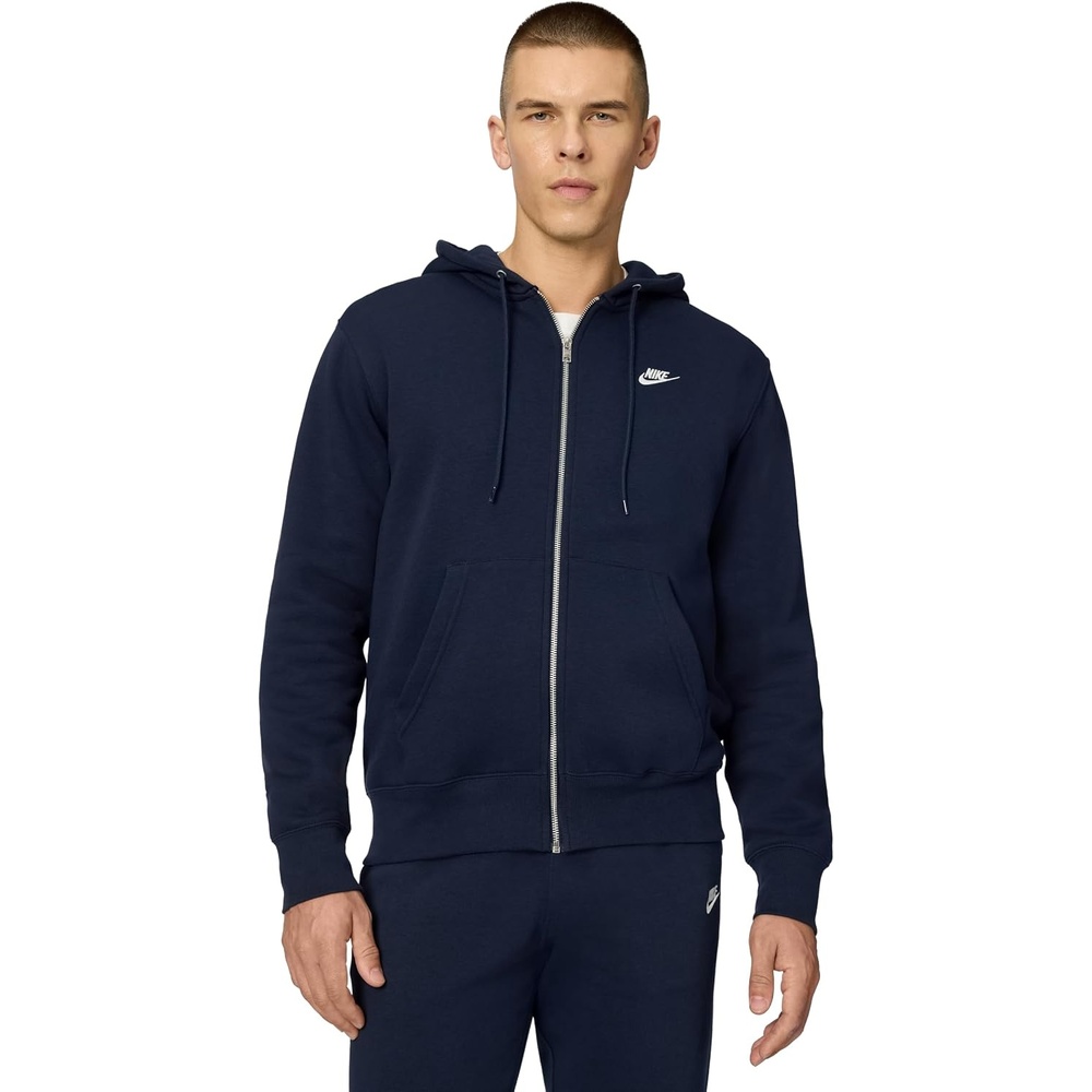 image:imageNike Mens Club Fullzip Fleece HoodieObsidianObsidianWhite