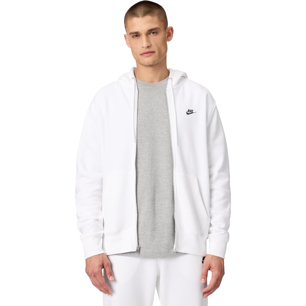image:imageNike Mens Club Fullzip Fleece HoodieWhiteWhiteBlack