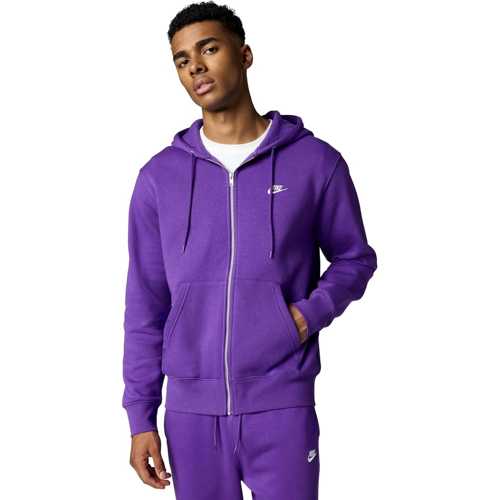 image:imageNike Mens Club Fullzip Fleece HoodieWild GrapeWild GrapeWhite