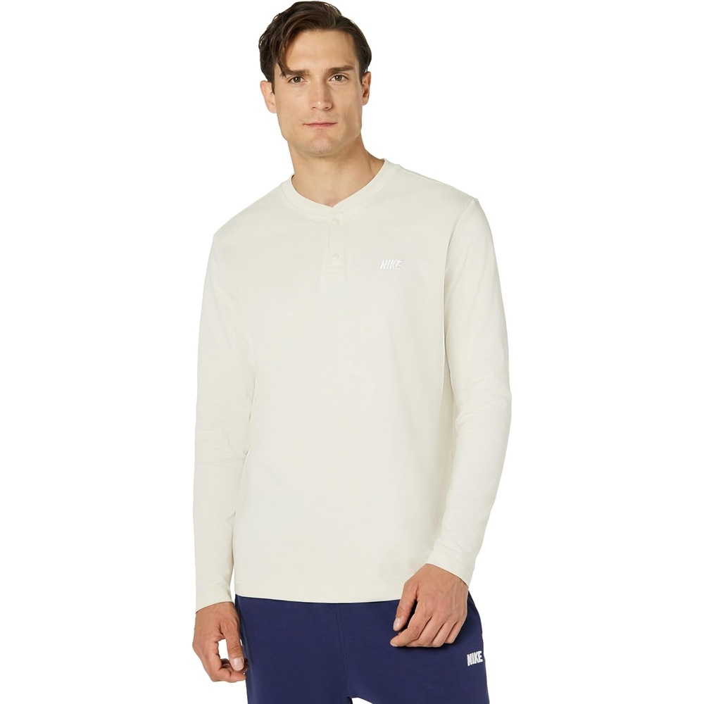 image:imageNike Mens Club Varsity Long Sleeve TopLight Orewood BrownWhite