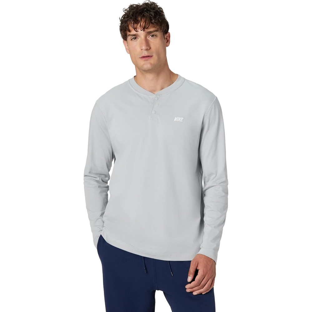 image:imageNike Mens Club Varsity Long Sleeve TopLight Smoke GreyWhite