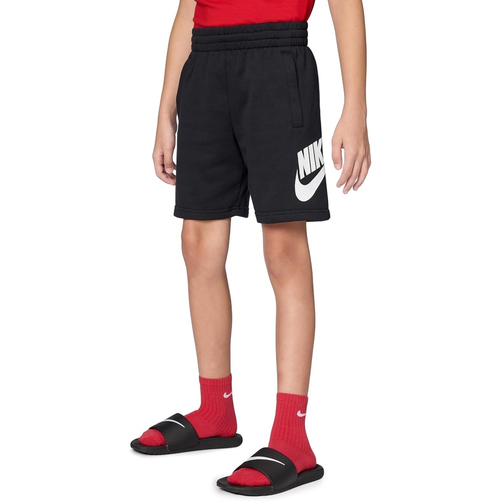 image:imageNike Unisex Big Kids Sportswear Club Fleece French Terry Shorts Big Logo Boys and GirlsBlackGrey