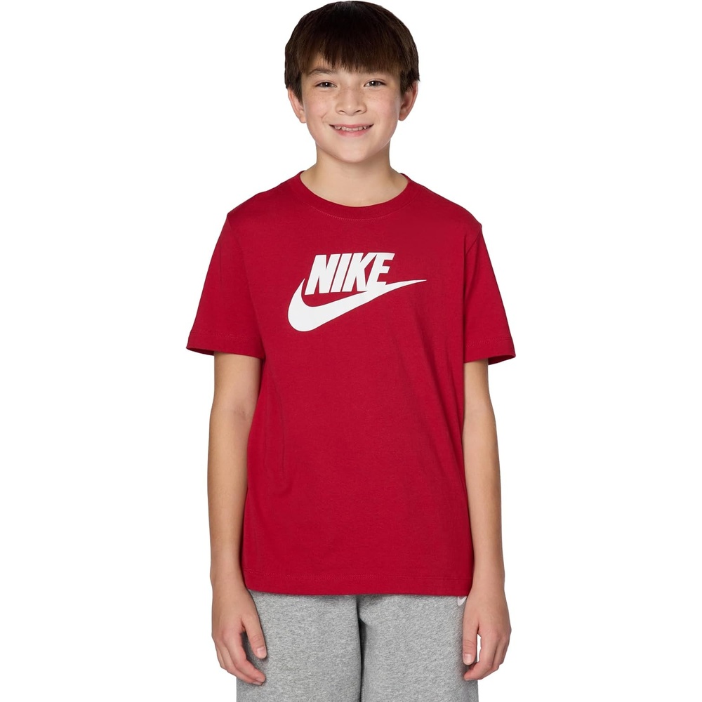 image:imageNike Unisex Big Kids Sportswear Club TShirt Large Swoosh Logo Boys and GirlsTough Red
