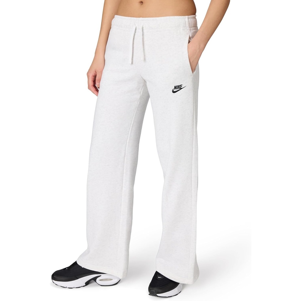 image:imageNike Womens Sportswear Club Fleece MidRise WideLeg SweatpantsBirch HeatherBlack