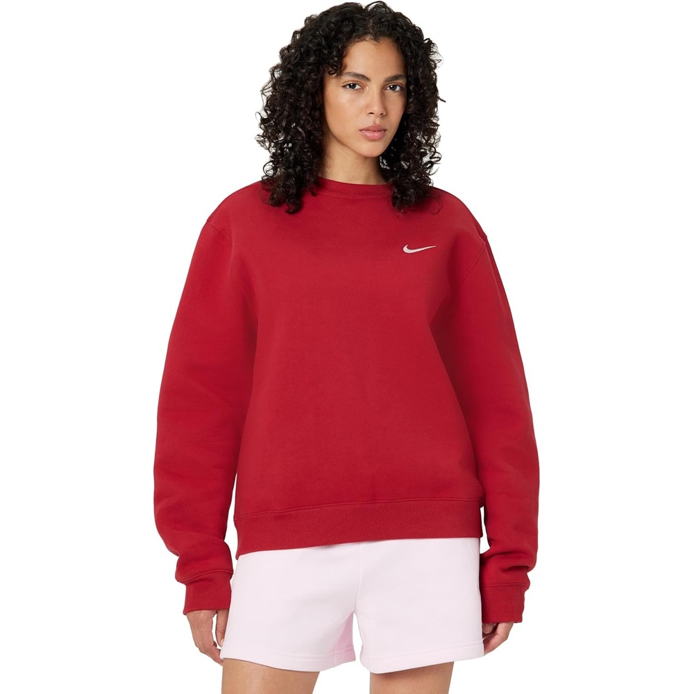 image:imageNike Womens Studio Fleece Crewneck SweatshirtTough RedSail