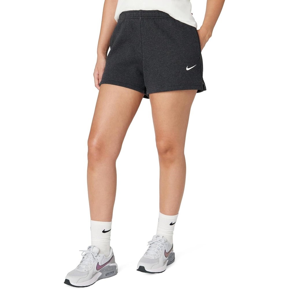 image:imageNike Womens Studio Fleece MidRise 4 ShortsBlack HeatherSail