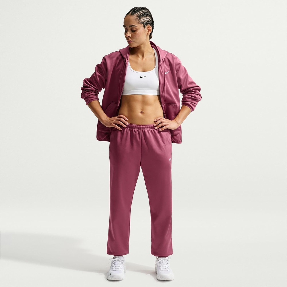 image:imageNike Womens Studio Fleece Sport ThermaFIT MidRise PantsPink SmokeWhite