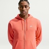 Nike Men’s Club Full-zip Fleece Hoodie(Orange Frost/Orange Frost/White)