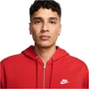 Nike Men’s Club Full-zip Fleece Hoodie(University Red/University Red/White)