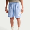 Nike Unisex Big Kids’ Sportswear Club Fleece French Terry Shorts (Big Logo) – Boys and Girls(Hydrogen Blue/White)