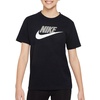 Nike Unisex Big Kids’ Sportswear Club T-Shirt (Large Swoosh Logo) – Boys and Girls(Black)