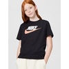 Nike Unisex Big Kids’ Sportswear Club T-Shirt (Large Swoosh Logo) – Boys and Girls(Black/White/Arctic Orange)