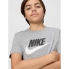 Nike Unisex Big Kids’ Sportswear Club T-Shirt (Large Swoosh Logo) – Boys and Girls(Dark Grey Heather/White)