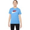 Nike Unisex Big Kids’ Sportswear Club T-Shirt (Large Swoosh Logo) – Boys and Girls(Football Blue/Tough Red/White)