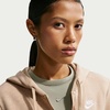 Nike Women’s Sportswear Club Fleece Full-Zip Hoodie(Linen/Heather/White)