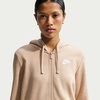 Nike Women’s Sportswear Club Fleece Full-Zip Hoodie(Linen/Heather/White)