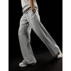 Nike Women’s Sportswear Club Fleece Mid-Rise Wide-Leg Sweatpants(Dark Grey Heather/White)