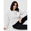 Nike Women’s Studio Fleece Crewneck Sweatshirt(Birch Heather/Black)
