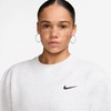 Nike Women’s Studio Fleece Crewneck Sweatshirt(Birch Heather/Black)