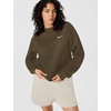 Nike Women’s Studio Fleece Crewneck Sweatshirt(Dark Hazel/Sail)