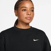 Nike Women’s Studio Fleece Crewneck Sweatshirt(Total Black/Sail)