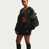 Nike Women’s Studio Fleece Mid-Rise 4″ Shorts(Total Black/Sail)