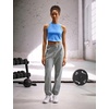 Nike Women’s Studio Fleece Sport Therma-FIT Mid-Rise Pants(Smoke Grey/Heather/White)
