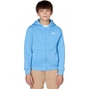 Nike Unisex Big Kids’ Sportswear Club Fleece Full-Zip Hoodie – Boys and Girls Sweatshirt(Football Blue/White)