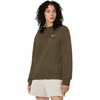 Nike Women’s Studio Fleece Crewneck Sweatshirt(Dark Hazel/Sail)