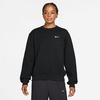 Nike Women’s Studio Fleece Crewneck Sweatshirt(Total Black/Sail)