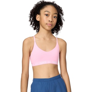 Nike Girls’ Indy Sports Bra(Medium Soft Pink/White)