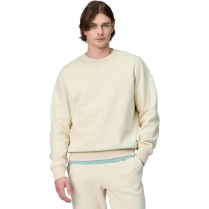 Nike Men’s Club Fleece Crew Sweatshirt(Light Khaki/White)