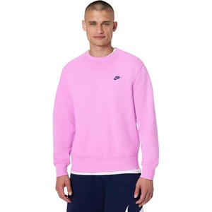 Nike Men’s Club Fleece Crew Sweatshirt(Light Magenta/Midnight Navy)