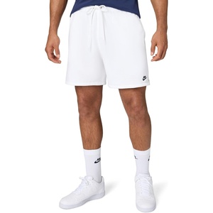 Nike Men’s Club French Terry Flow Shorts(White/White/Black)