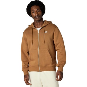 Nike Men’s Club Full-zip Fleece Hoodie(Ale Brown/Ale Brown/White)