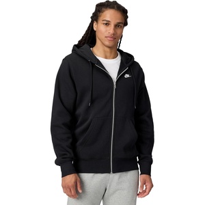 Nike Men’s Club Full-zip Fleece Hoodie(Black/Black/White)