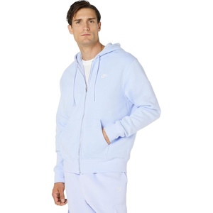 Nike Men’s Club Full-zip Fleece Hoodie(Hydrogen Blue/Hydrogen Blue/White)