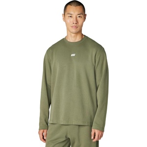 Nike Men’s Sportswear Club Long-Sleeve Varsity Crew(Medium Olive/White)