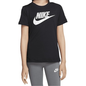Nike Unisex Big Kids’ Sportswear Club T-Shirt (Large Swoosh Logo) – Boys and Girls(Black)