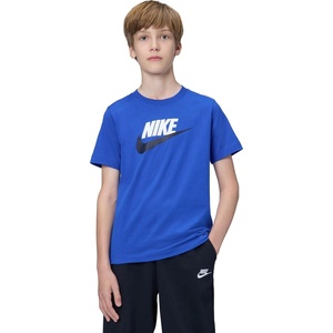 Nike Unisex Big Kids’ Sportswear Club T-Shirt (Large Swoosh Logo) – Boys and Girls(Game Royal/White/Obsidian)