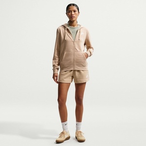 Nike Women’s Sportswear Club Fleece Full-Zip Hoodie(Linen/Heather/White)