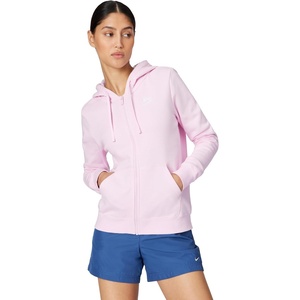 Nike Women’s Sportswear Club Fleece Full-Zip Hoodie(Pink Foam/White)