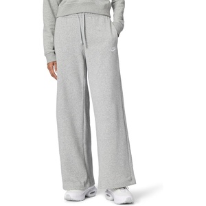 Nike Women’s Sportswear Club Fleece Mid-Rise Wide-Leg Sweatpants(Dark Grey Heather/White)