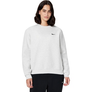 Nike Women’s Studio Fleece Crewneck Sweatshirt(Birch Heather/Black)