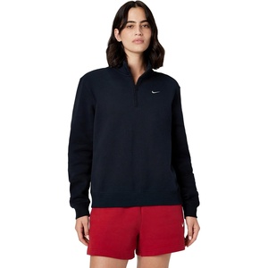 Nike Women’s Studio Fleece Crewneck Sweatshirt(Black/Sail)