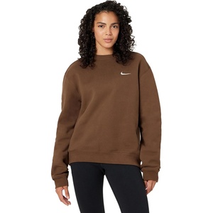 Nike Women’s Studio Fleece Crewneck Sweatshirt(Cacao Wow/Sail)