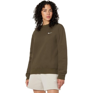 Nike Women’s Studio Fleece Crewneck Sweatshirt(Dark Hazel/Sail)