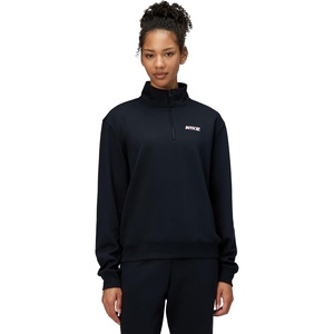 Nike Women’s Studio Fleece Sport Dri-FIT Quarter Zip Pullover Training Top(Black/University Red/White)